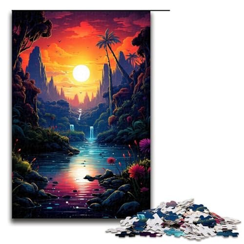Puzzle für Erwachsene 1000 Teile seltsamer bunter Sonnenuntergang Puzzle für Erwachsene Holzspiele für die ganze Familie Weihnachts und Geburtstagsgeschenke 75 x 50 cm Puzzle für Erwachsene 1000 Teile seltsamer bunter Sonnenuntergang Puzzle für Erwachsene Holzspiele für die ganze Familie Weihnachts und Geburtstagsgeschenke 75 x 50 cm von QSYFNBZL
