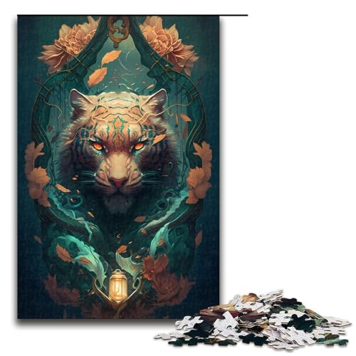 Puzzle für Erwachsene 1000 Teile skurriler Tiger Lernspiele für Zuhause DIY Spielzeug tolles Geschenk für Spiele 75 x 50 cm von QSYFNBZL