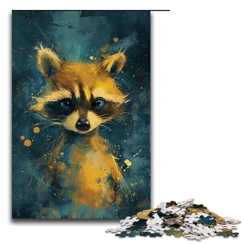 Puzzle für Erwachsene 1000 Teile süßer Kleiner gelber Waschbär Lernspiele für Zuhause DIY Spielzeug tolles Geschenk für Spiele 1000 Teile von QSYFNBZL