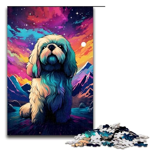 Puzzle für Erwachsene 1000 Teile süßes langhaariges Hunde Puzzle jedes Teil ist einzigartig anspruchsvolles Familienspiel 75 x 50 cm von QSYFNBZL