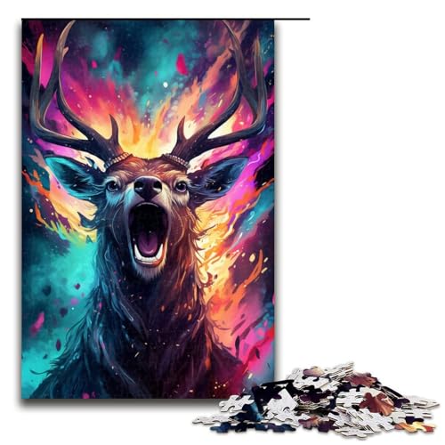 Puzzle für Erwachsene 1000 Teile verängstigter Elch jedes Teil ist einzigartig anspruchsvolles Familienspiel 75 x 50 cm Puzzle für Erwachsene 1000 Teile verängstigter Elch jedes Teil ist einzigartig anspruchsvolles Familienspiel 75 x 50 cm von QSYFNBZL