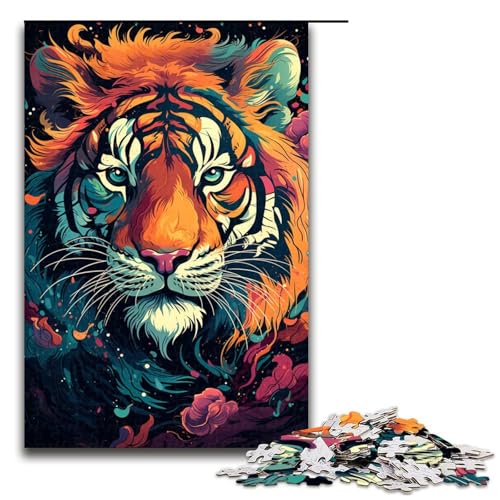 Puzzle für Erwachsene 1000 Teile wildes Gemälde Feuertiger Holzpuzzle Lernspielzeug Familienspiele 75 x 50 cm Puzzle für Erwachsene 1000 Teile wildes Gemälde Feuertiger Holzpuzzle Lernspielzeug Familienspiele 75 x 50 cm von QSYFNBZL