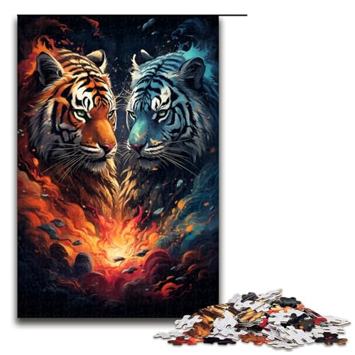 Puzzle für Erwachsene 1000 Teile wildes Gemälde Feuertiger Puzzle für Erwachsene Holzspiele für die ganze Familie Weihnachts und Geburtstagsgeschenke 75 x 50 cm Puzzle für Erwachsene 1000 Teile wildes Gemälde Feuertiger Puzzle für Erwachsene Holzspiele für die ganze Familie Weihnachts und Geburtstagsgeschenke 75 x 50 cm von QSYFNBZL