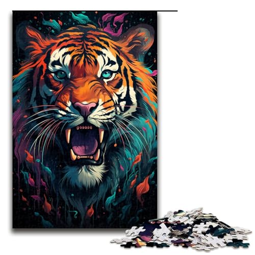 Puzzle für Erwachsene 1000 Teile wildes Gemälde exotischer Tiger Puzzle für Lernspiele Herausforderungsspielzeug einzigartige Heimdekoration und Geschenke 75 x 50 cm Puzzle für Erwachsene 1000 Teile wildes Gemälde exotischer Tiger Puzzle für Lernspiele Herausforderungsspielzeug einzigartige Heimdekoration und Geschenke 75 x 50 cm von QSYFNBZL
