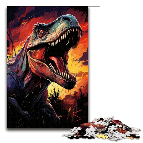 Puzzle für Erwachsene 1000 Teile wildes buntes Dinosaurier Holzpuzzle Lernspielzeug Familienspiele 75 x 50 cm Puzzle für Erwachsene 1000 Teile wildes buntes Dinosaurier Holzpuzzle Lernspielzeug Familienspiele 75 x 50 cm von QSYFNBZL