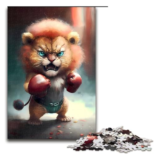 Puzzle für Erwachsene 1000 Teile wütender Löwenjunges Boxer unmögliches Puzzle Familienspiel Stressabbau schwierige Herausforderung 75 x 50 cm Puzzle für Erwachsene 1000 Teile wütender Löwenjunges Boxer unmögliches Puzzle Familienspiel Stressabbau schwierige Herausforderung 75 x 50 cm von QSYFNBZL