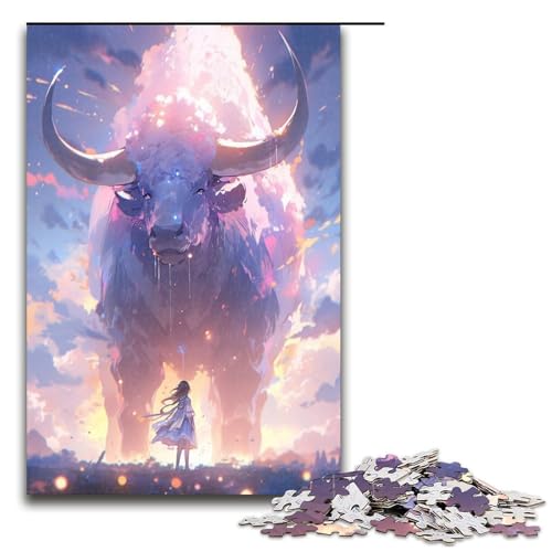 Puzzle für Erwachsene 1000 Teile wunderschöner Sternenhimmel Tierkreiszeichen Ochse Puzzle für Erwachsene Holzspiele für die ganze Familie Weihnachts und Geburtstagsgeschenke 75 x 50 cm von QSYFNBZL