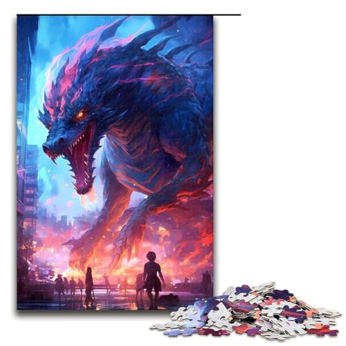 Puzzle für Erwachsene 1000 teiliges Drachenmonster Angriffspuzzle für Erwachsene Holzspiele für die ganze Familie Weihnachts und Geburtstagsgeschenke 75 x 50 cm Puzzle für Erwachsene 1000 teiliges Drachenmonster Angriffspuzzle für Erwachsene Holzspiele für die ganze Familie Weihnachts und Geburtstagsgeschenke 75 x 50 cm von QSYFNBZL