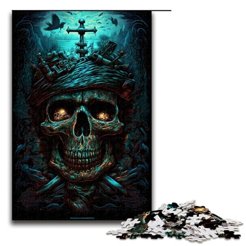 Puzzle für Erwachsene 1000 teiliges Piratenschädel Puzzle für Erwachsene Holzspiele für die ganze Familie Weihnachts und Geburtstagsgeschenke 75 x 50 cm Puzzle für Erwachsene 1000 teiliges Piratenschädel Puzzle für Erwachsene Holzspiele für die ganze Familie Weihnachts und Geburtstagsgeschenke 75 x 50 cm von QSYFNBZL
