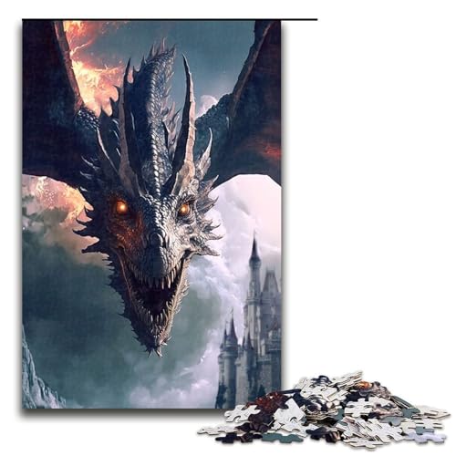 Puzzle für Erwachsene 1000 teiliges fliegendes Drachenpuzzle für Erwachsene Holzspiele für die ganze Familie Weihnachts und Geburtstagsgeschenke 75 x 50 cm Puzzle für Erwachsene 1000 teiliges fliegendes Drachenpuzzle für Erwachsene Holzspiele für die ganze Familie Weihnachts und Geburtstagsgeschenke 75 x 50 cm von QSYFNBZL
