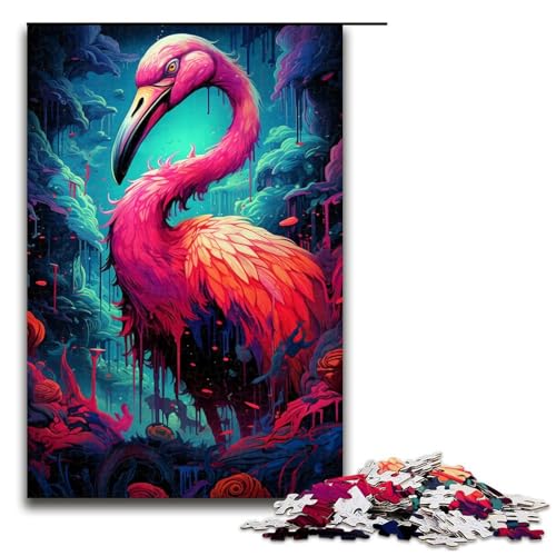 Puzzle für Erwachsene 1000 teiliges psychedelisches Flamingo Puzzle für Erwachsene Holzspiele für die ganze Familie Weihnachts und Geburtstagsgeschenke 75 x 50 cm Puzzle für Erwachsene 1000 teiliges psychedelisches Flamingo Puzzle für Erwachsene Holzspiele für die ganze Familie Weihnachts und Geburtstagsgeschenke 75 x 50 cm von QSYFNBZL