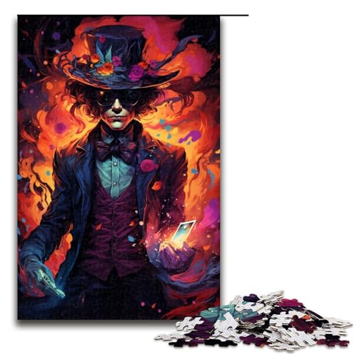 Puzzle für Erwachsene Dark Side Card Magician's Colorful Psychedelics 1000 Teile tolles Geschenk geeignet für und Teenager ab 14 Jahren 75 x 50 cm von QSYFNBZL