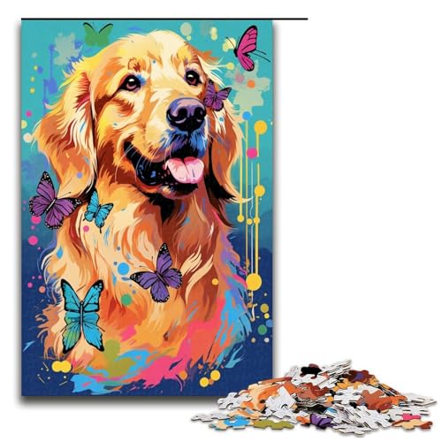 Puzzle für Erwachsene Golden Retriever und Schmetterling 1000 Teile tolles Geschenk geeignet für Teenager ab 14 Jahren 75 x 50 cm Puzzle für Erwachsene Golden Retriever und Schmetterling 1000 Teile tolles Geschenk geeignet für Teenager ab 14 Jahren 75 x 50 cm von QSYFNBZL