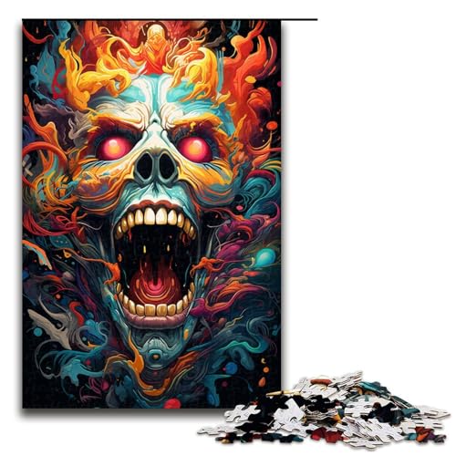 Puzzle für Erwachsene buntes psychedelisches Monster 1000 Teile tolles Geschenk geeignet für Teenager ab 14 Jahren 75 x 50 cm von QSYFNBZL