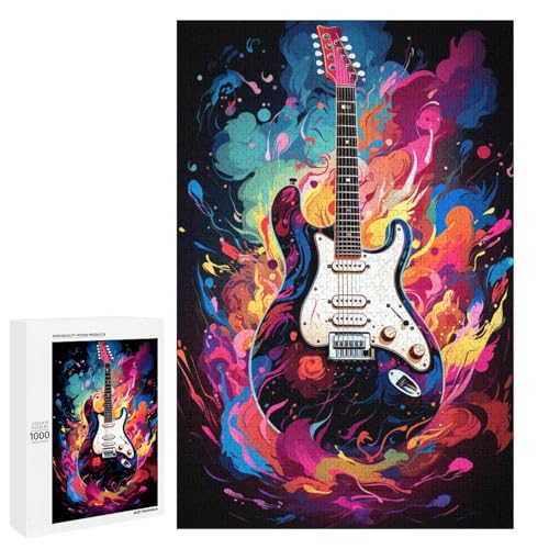 Puzzle für Erwachsene farbenfrohe psychedelische E Gitarre 1000 Teile tolles Geschenk geeignet für Teenager ab 14 Jahren 75 x 50 cm Puzzle für Erwachsene farbenfrohe psychedelische E Gitarre 1000 Teile tolles Geschenk geeignet für Teenager ab 14 Jahren 75 x 50 cm von QSYFNBZL