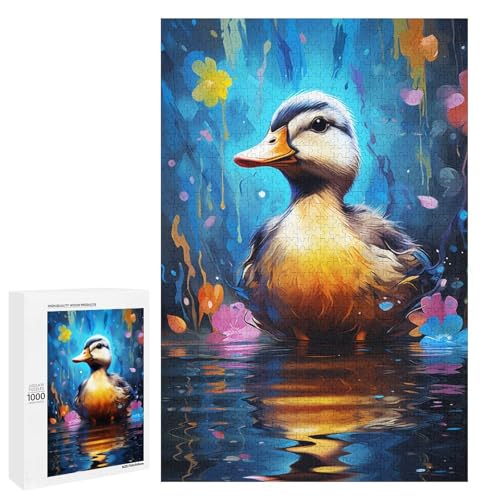 Puzzle für Erwachsene farbenfrohes psychedelisches Ententier 1000 Teile tolles Geschenk geeignet für Teenager ab 14 Jahren 75 x 50 cm Puzzle für Erwachsene farbenfrohes psychedelisches Ententier 1000 Teile tolles Geschenk geeignet für Teenager ab 14 Jahren 75 x 50 cm von QSYFNBZL
