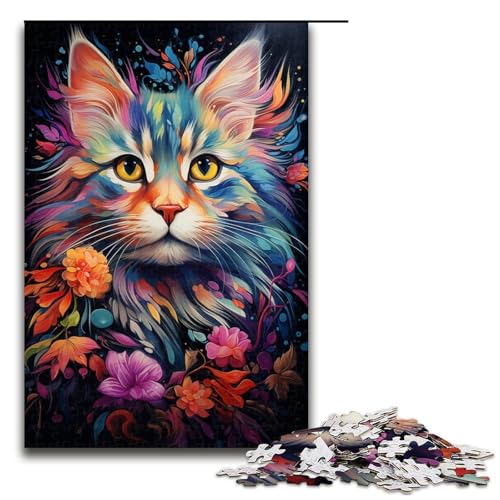 Puzzle für Erwachsene farbenfrohes psychedelisches Gemälde Einer sibirischen Katze 1000 Teile tolles Geschenk geeignet für Teenager ab 14 Jahren 75 x 50 cm Puzzle für Erwachsene farbenfrohes psychedelisches Gemälde Einer sibirischen Katze 1000 Teile tolles Geschenk geeignet für Teenager ab 14 Jahren 75 x 50 cm von QSYFNBZL
