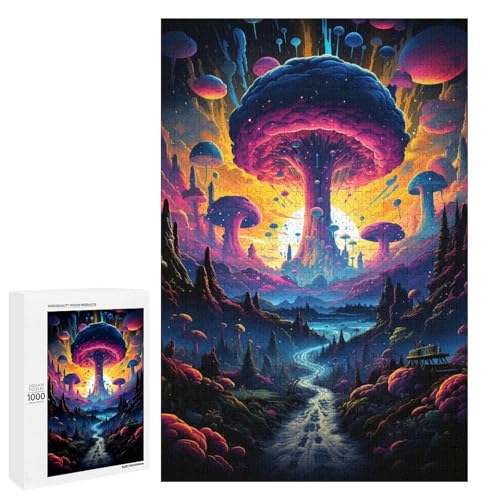 Puzzle für Erwachsene farbenfrohes psychedelisches Traumland 1000 Teile tolles Geschenk geeignet für Teenager ab 14 Jahren 75 x 50 cm von QSYFNBZL