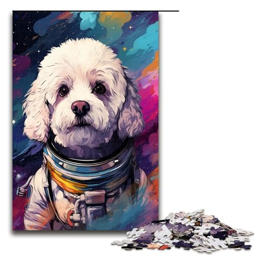 Puzzle für Erwachsene mit 1000 Teilen Astronaut Bichon Frise Hund Puzzlespiel perfekte Dekoration für Teenager ab 14 Jahren 75 x 50 cm Puzzle für Erwachsene mit 1000 Teilen Astronaut Bichon Frise Hund Puzzlespiel perfekte Dekoration für Teenager ab 14 Jahren 75 x 50 cm von QSYFNBZL