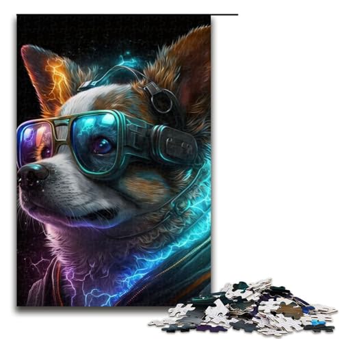 Puzzle für Erwachsene mit 1000 Teilen Corgi Hund Wanddekoration Stressabbau 75 x 50 cm von QSYFNBZL