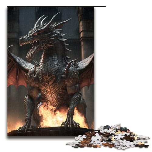 Puzzle für Erwachsene mit 1000 Teilen Drachenpuzzle Wanddekoration Stressabbau 75 x 50 cm von QSYFNBZL