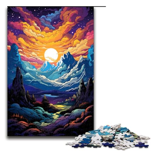 Puzzle für Erwachsene mit 1000 Teilen Fantasie Bunte Landschaft Wanddekoration Stressabbau 75 x 50 cm von QSYFNBZL