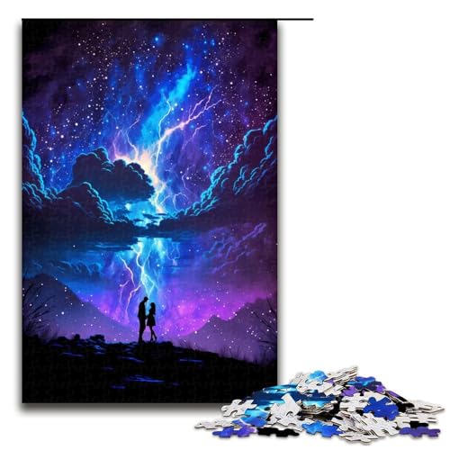 Puzzle für Erwachsene mit 1000 Teilen Fantasie Gewitterlandschaft Wanddekoration Stressabbau 75 x 50 cm von QSYFNBZL