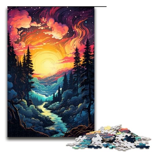 Puzzle für Erwachsene mit 1000 Teilen Fantasie Sonnenuntergangslandschaft Wanddekoration Stressabbau 75 x 50 cm Puzzle für Erwachsene mit 1000 Teilen Fantasie Sonnenuntergangslandschaft Wanddekoration Stressabbau 75 x 50 cm von QSYFNBZL