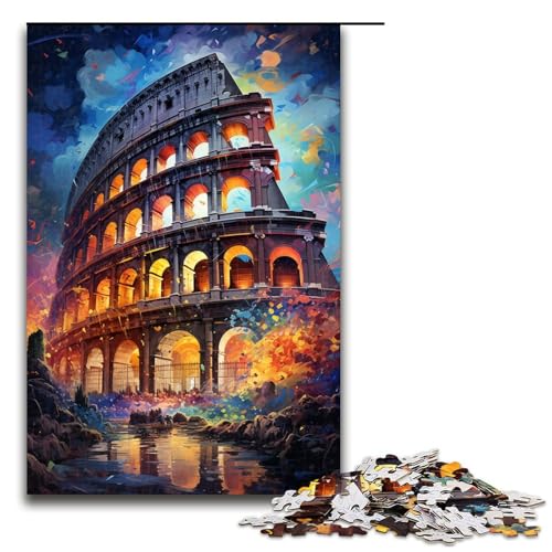 Puzzle für Erwachsene mit 1000 Teilen Kolosseum psychedelisches Puzzle Hands on Spiel 75 x 50 cm von QSYFNBZL