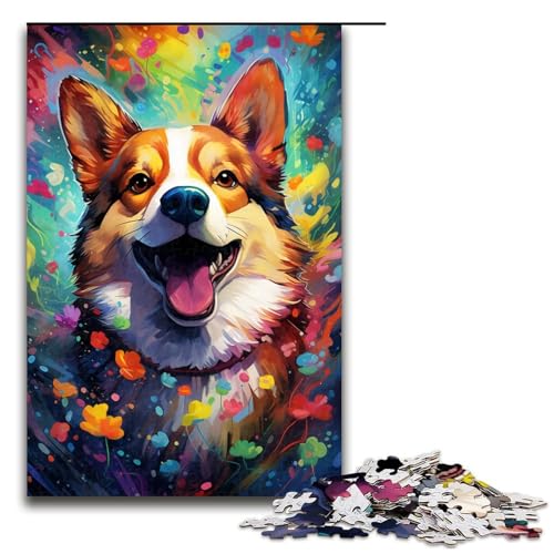 Puzzle für Erwachsene mit 1000 Teilen Malen Farbe Corgi Hund Puzzle Wanddekoration Stressabbau 75 x 50 cm Puzzle für Erwachsene mit 1000 Teilen Malen Farbe Corgi Hund Puzzle Wanddekoration Stressabbau 75 x 50 cm von QSYFNBZL