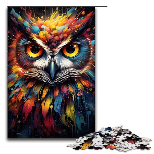 Puzzle für Erwachsene mit 1000 Teilen Malen Farbe Tier Eule Puzzle Wanddekoration Stressabbau 75 x 50 cm Puzzle für Erwachsene mit 1000 Teilen Malen Farbe Tier Eule Puzzle Wanddekoration Stressabbau 75 x 50 cm von QSYFNBZL