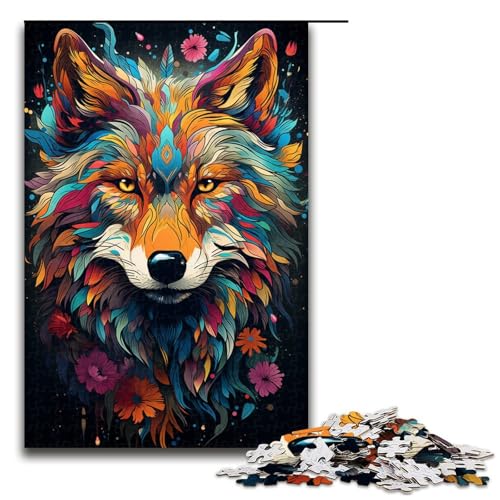 Puzzle für Erwachsene mit 1000 Teilen Malen Farbe Wolf Puzzle Wanddekoration Stressabbau 75 x 50 cm Puzzle für Erwachsene mit 1000 Teilen Malen Farbe Wolf Puzzle Wanddekoration Stressabbau 75 x 50 cm von QSYFNBZL
