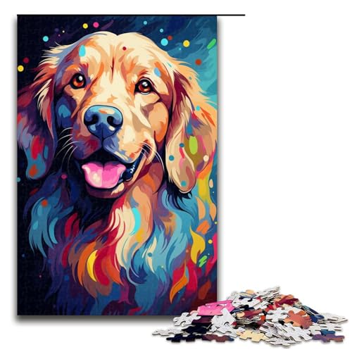 Puzzle für Erwachsene mit 1000 Teilen Malen bunter Golden Retriever Dekomprimieren intellektuelles Lernspielzeug Geschenkideen 75 x 50 cm Puzzle für Erwachsene mit 1000 Teilen Malen bunter Golden Retriever Dekomprimieren intellektuelles Lernspielzeug Geschenkideen 75 x 50 cm von QSYFNBZL