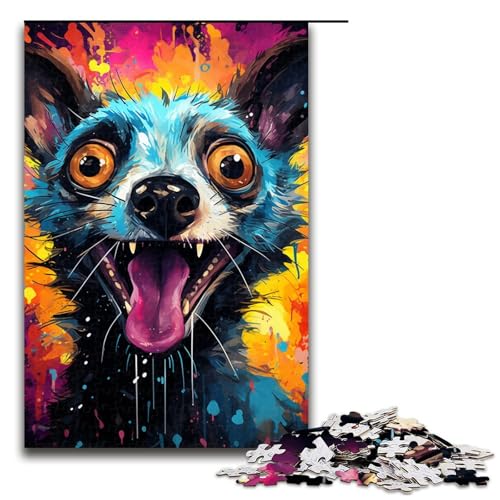 Puzzle für Erwachsene mit 1000 Teilen Malen bunter Lemur Dekomprimieren intellektuelles Lernspielzeug Geschenkideen 75 x 50 cm Puzzle für Erwachsene mit 1000 Teilen Malen bunter Lemur Dekomprimieren intellektuelles Lernspielzeug Geschenkideen 75 x 50 cm von QSYFNBZL