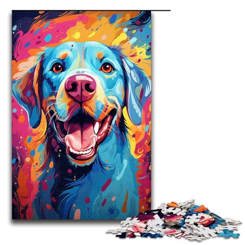 Puzzle für Erwachsene mit 1000 Teilen Malen farbiges Labrador Retriever Puzzle Wanddekoration Stressabbau 75 x 50 cm Puzzle für Erwachsene mit 1000 Teilen Malen farbiges Labrador Retriever Puzzle Wanddekoration Stressabbau 75 x 50 cm von QSYFNBZL
