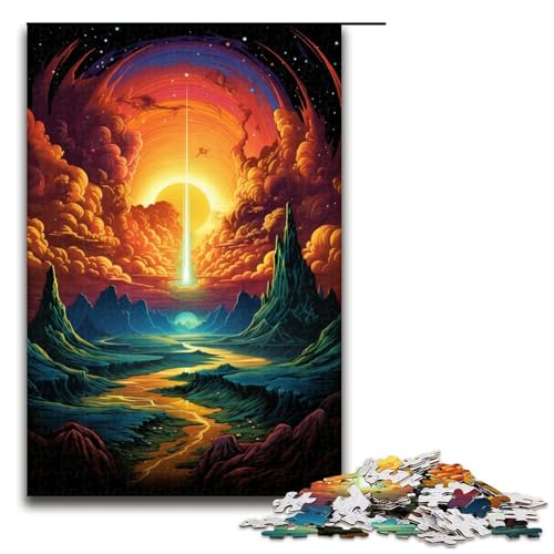 Puzzle für Erwachsene mit 1000 Teilen Psychedelic Alps Wanddekoration Stressabbau 75 x 50 cm von QSYFNBZL