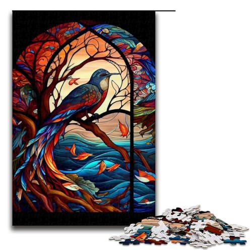 Puzzle für Erwachsene mit 1000 Teilen Vogel im Herbst Spiel zum Anfassen 75 x 50 cm von QSYFNBZL