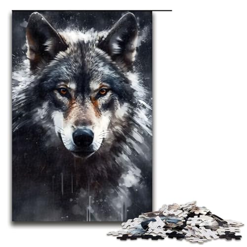 Puzzle für Erwachsene mit 1000 Teilen Wolfsporträt Anthrazit Spiel zum Anfassen 75 x 50 cm Puzzle für Erwachsene mit 1000 Teilen Wolfsporträt Anthrazit Spiel zum Anfassen 75 x 50 cm von QSYFNBZL
