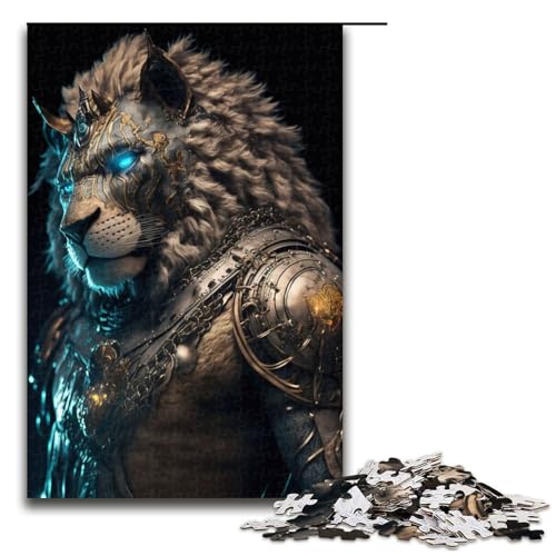 Puzzle für Erwachsene mit 1000 Teilen Zukunftslöwe Wanddekoration Stressabbau 75 x 50 cm von QSYFNBZL