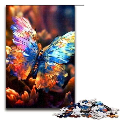 Puzzle für Erwachsene mit 1000 Teilen buntes Schmetterlingspuzzle Wanddekoration Stressabbau 75 x 50 cm von QSYFNBZL