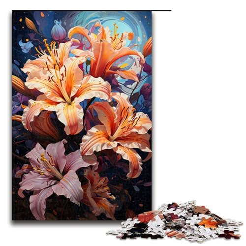 Puzzle für Erwachsene mit 1000 Teilen buntes psychedelisches Blumen Puzzle praktisches Spiel 75 x 50 cm von QSYFNBZL