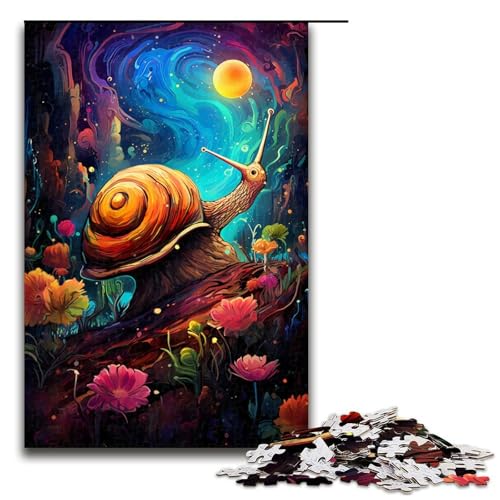 Puzzle für Erwachsene mit 1000 Teilen buntes psychedelisches Schneckenpuzzle Wanddekoration Stressabbau 75 x 50 cm von QSYFNBZL