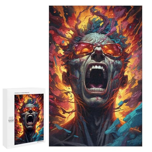 Puzzle für Erwachsene mit 1000 Teilen farbenfrohe Psychedelia der Neonhelden zum Dekomprimieren intellektuelles Lernspielzeug Geschenkideen 75 x 50 cm von QSYFNBZL