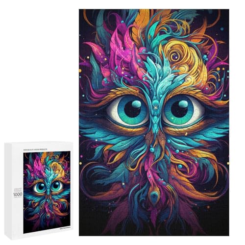 Puzzle für Erwachsene mit 1000 Teilen farbenfrohe Psychedelia seltsamer Kreaturen DIY Puzzle Spielzeug tolle Geschenke zu Weihnachten für Teenager ab 14 Jahren 75 x 50 cm von QSYFNBZL
