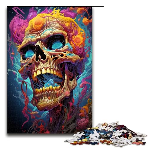 Puzzle für Erwachsene mit 1000 Teilen farbenfrohe psychedelische Gangster Zombies dekomprimierendes intellektuelles Lernspielzeug Geschenkideen 75 x 50 cm von QSYFNBZL