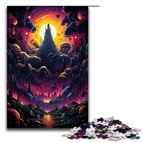Puzzle für Erwachsene mit 1000 Teilen farbenfrohe psychedelische Silberstadt dekomprimierend intellektuelles Lernspielzeug Geschenkideen 75 x 50 cm Puzzle für Erwachsene mit 1000 Teilen farbenfrohe psychedelische Silberstadt dekomprimierend intellektuelles Lernspielzeug Geschenkideen 75 x 50 cm von QSYFNBZL