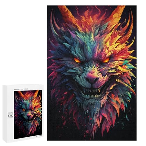 Puzzle für Erwachsene mit 1000 Teilen farbenfroher Psychedelischer Drache in Flammen Hands on Spiel 75 x 50 cm Puzzle für Erwachsene mit 1000 Teilen farbenfroher Psychedelischer Drache in Flammen Hands on Spiel 75 x 50 cm von QSYFNBZL