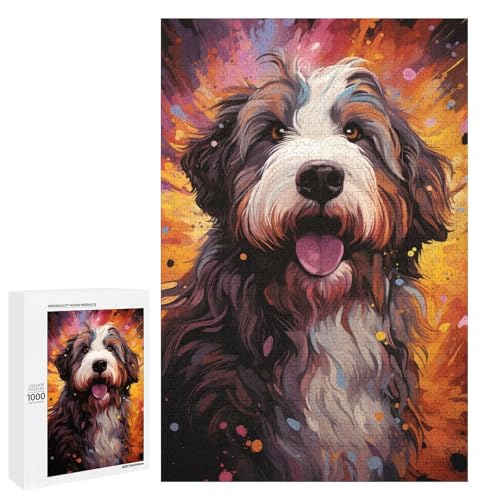 Puzzle für Erwachsene mit 1000 Teilen farbenfrohes psychedelisches Cowboy Schäferhund Puzzle praktisches Spiel 75 x 50 cm Puzzle für Erwachsene mit 1000 Teilen farbenfrohes psychedelisches Cowboy Schäferhund Puzzle praktisches Spiel 75 x 50 cm von QSYFNBZL
