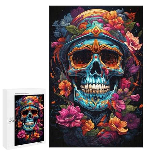 Puzzle für Erwachsene mit 1000 Teilen farbenfrohes psychedelisches Fantasy Totenkopf Lernpuzzle Lernspiel für Geburtstag und Weihnachten 75 x 50 cm Puzzle für Erwachsene mit 1000 Teilen farbenfrohes psychedelisches Fantasy Totenkopf Lernpuzzle Lernspiel für Geburtstag und Weihnachten 75 x 50 cm von QSYFNBZL