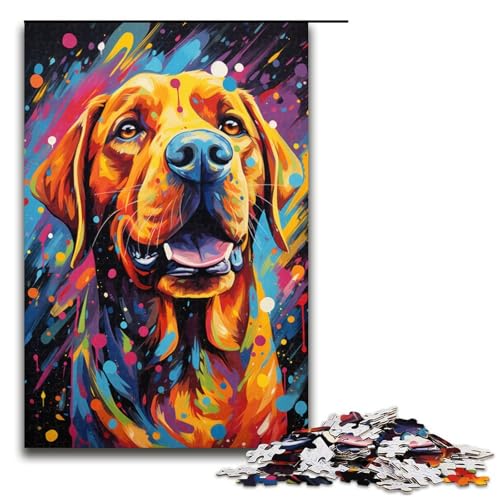 Puzzle für Erwachsene mit 1000 Teilen farbenfrohes psychedelisches Gemälde des spanischen Mastiffs zum Entspannen intellektuelles Lernspielzeug Geschenkideen 75 x 50 cm von QSYFNBZL